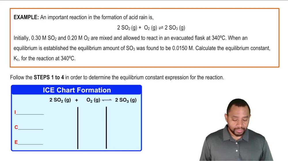 Calculate Equilibrium Constant with ICE Chart Example