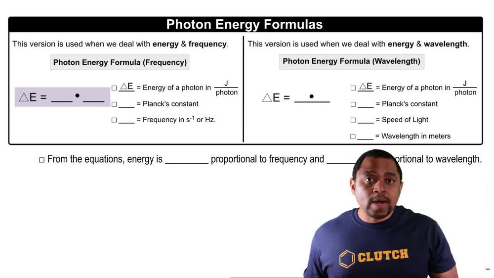 Photon Energy Formulas