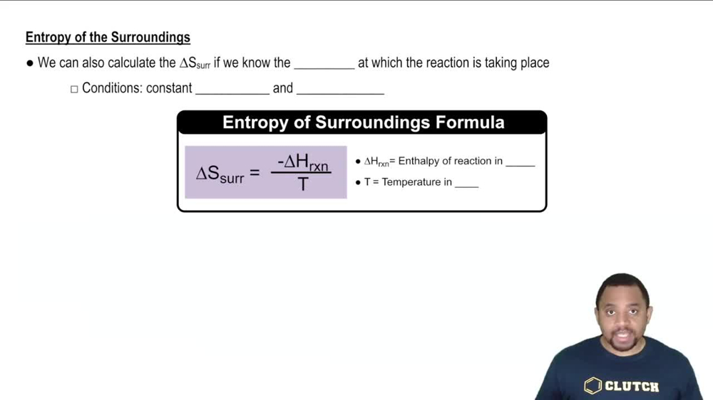 Entropy of Surroundings Formula