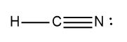 Different Lewis Dot Structure for hydrocyanic acid (HCN) illustrating bond types and lone pairs.