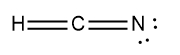 Alternative Lewis Dot Structure for hydrocyanic acid (HCN) with different bond representation.