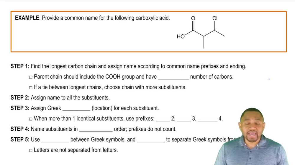 Common Naming: Carboxylic Acids Example 2