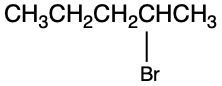 Structure of 1-bromopentane with a bromine atom attached to a carbon chain.