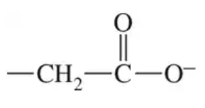 Chemical structure of aspartate, showing its carboxylate group and backbone, relevant to enzyme function.
