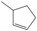 Chemical structure of 1-cyclopentene, relevant for naming alkenes in the course 'gob'.