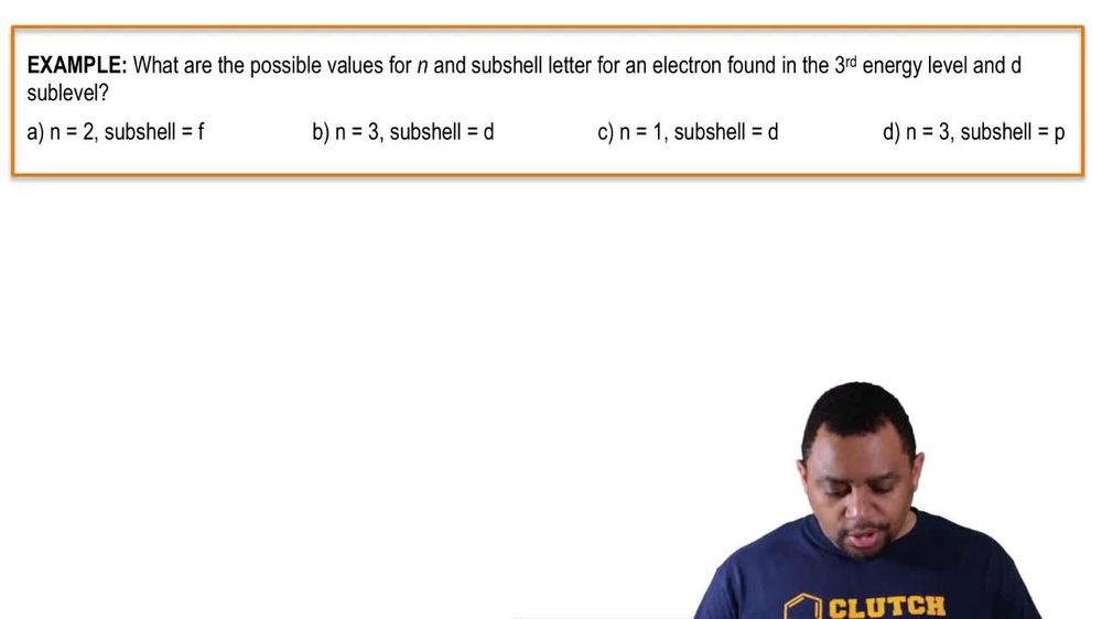 Electronic Structure: Subshells Example 1