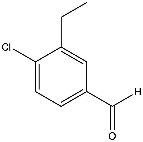 Chemical structure of 4-chloro-3-ethylbenzaldehyde for IUPAC naming.
