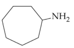 Chemical structure of a cyclic amine with an amine group, labeled for identification as primary, secondary, or tertiary.