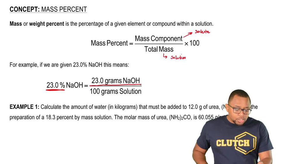 Solutions: Mass Percent Concept 1