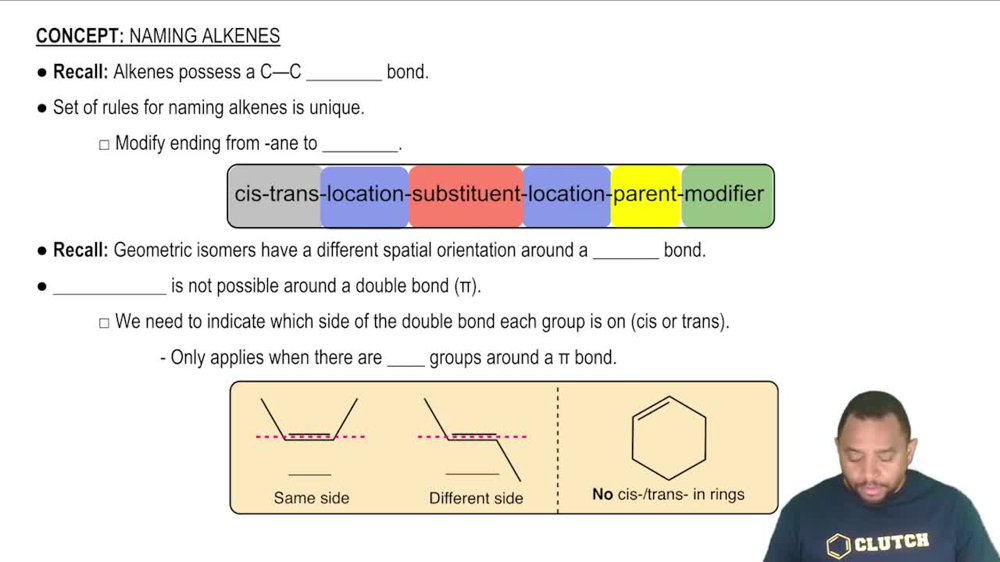 Rules for Naming Alkenes Concept 1
