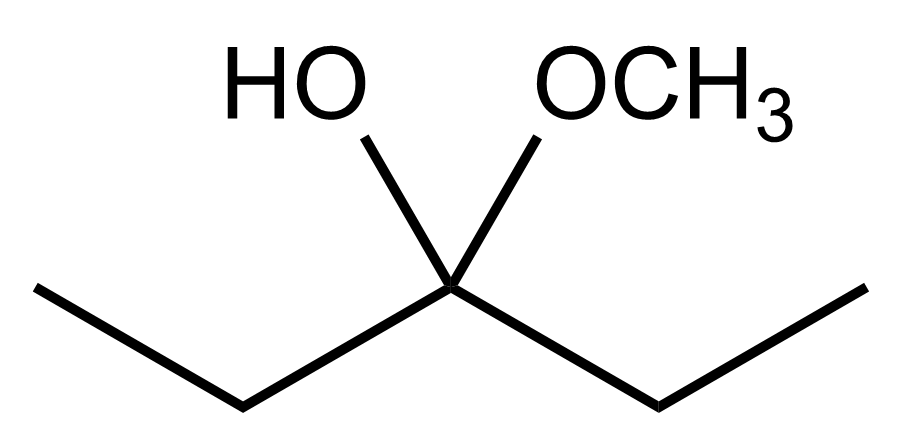Structure of 3-methoxypentan-3-ol