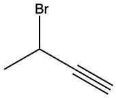 Chemical structure of 3-bromobut-2-yne.