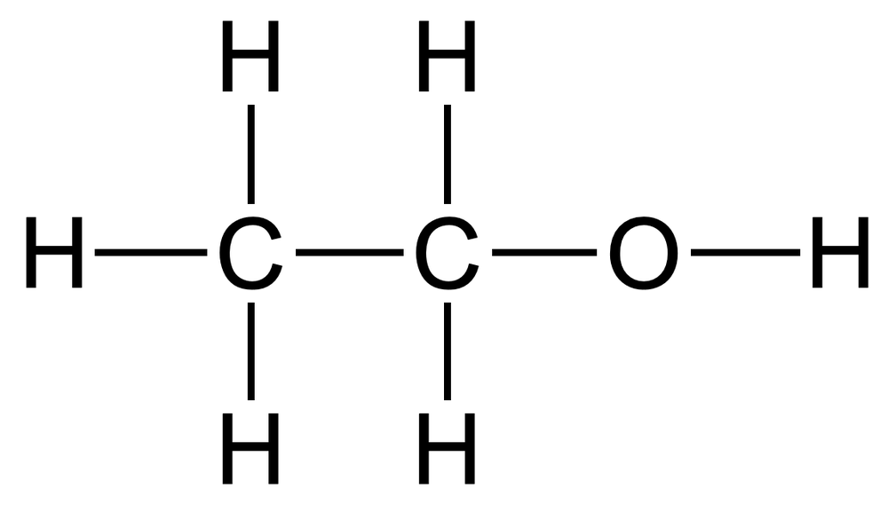 Expanded formula of CH3CH2OH (ethanol)