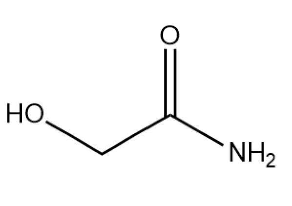 Chemical structure showing an alcohol and an amide functional group.