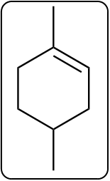 Chemical structure of a cyclohexane derivative with a double bond, indicating dehydration.