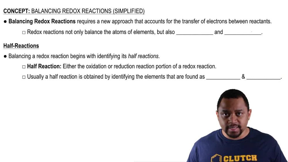 Balancing Redox Reactions (Simplified) Concept 1