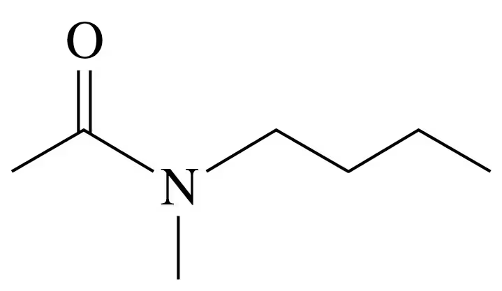 Chemical structure of an amide featuring a carbonyl group (C=O) and a nitrogen atom (N) connected to a carbon chain.