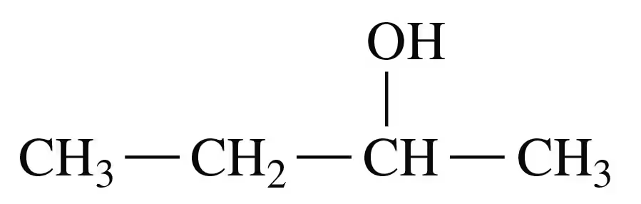 Structural formula of an alcohol with a hydroxyl group attached to a carbon chain.
