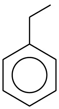 Chemical structure of benzene with a substituent, illustrating the concept of naming aromatic compounds.
