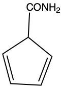 Line structure of a compound with a CONH2 group, indicating an amine.