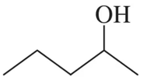 Structural formula of a molecule with an -OH group, indicating potential chiral centers to be marked with an asterisk.