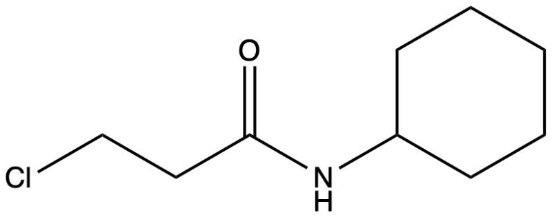 Chemical structure of 1-chloro-N-cyclohexylpropylamide for naming amides.