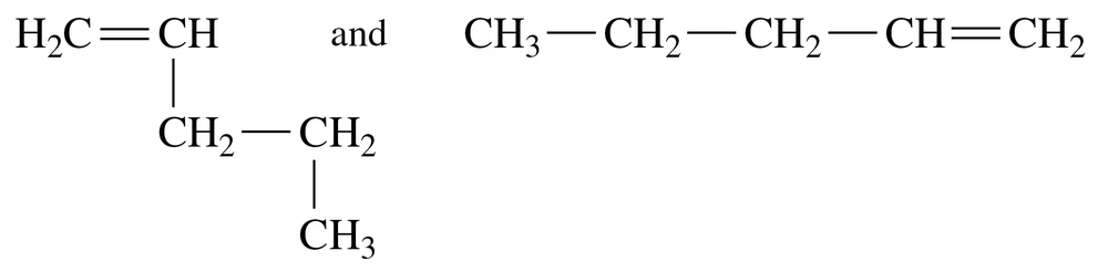 Chemical structures illustrating isomer pairs, labeled for identification as structural or cis-trans isomers.
