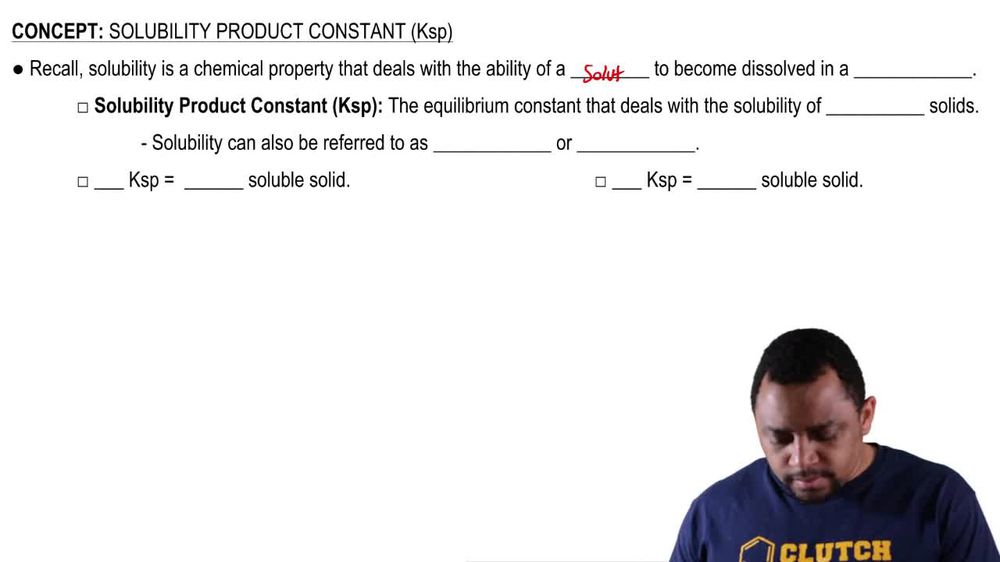 Solubility Product Constant (Ksp) Concept 1