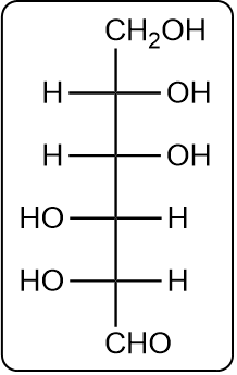 Fischer projection of another enantiomer of D-mannose.