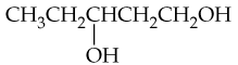 Line structure of a molecule with hydrophilic hydroxyl group and hydrophobic carbon chain, illustrating solubility concepts.