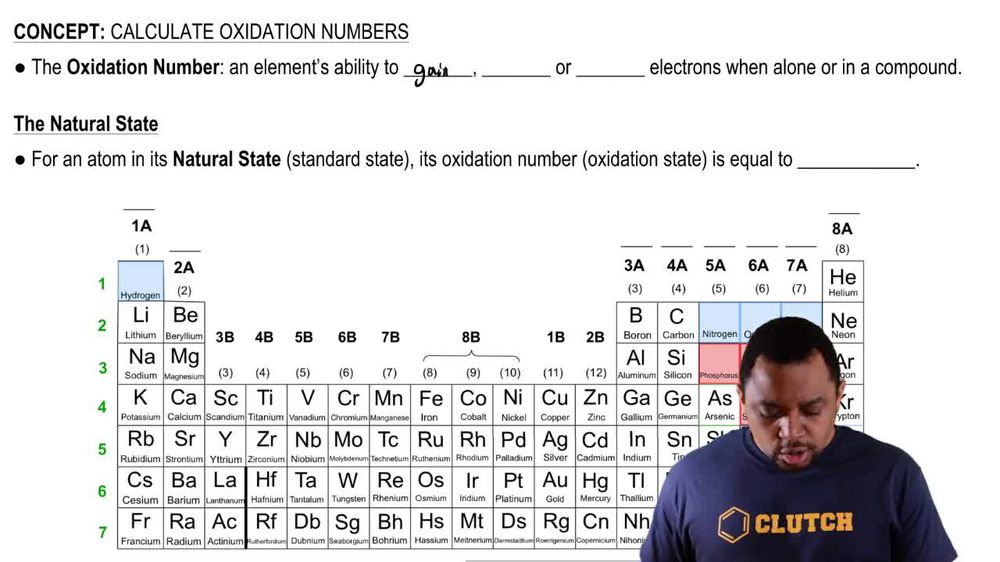 Calculate Oxidation Numbers