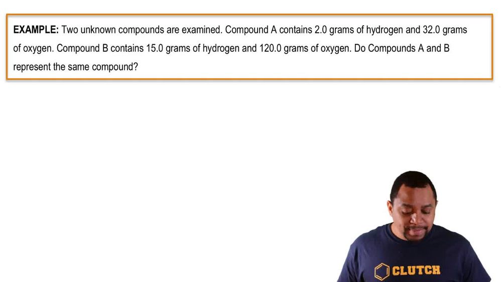 Law of Definite Proportions Example 1
