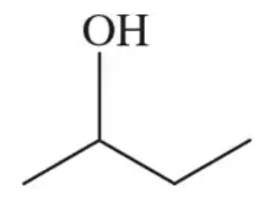 Skeletal structure of an organic compound with an OH group, illustrating the conversion to a condensed formula.