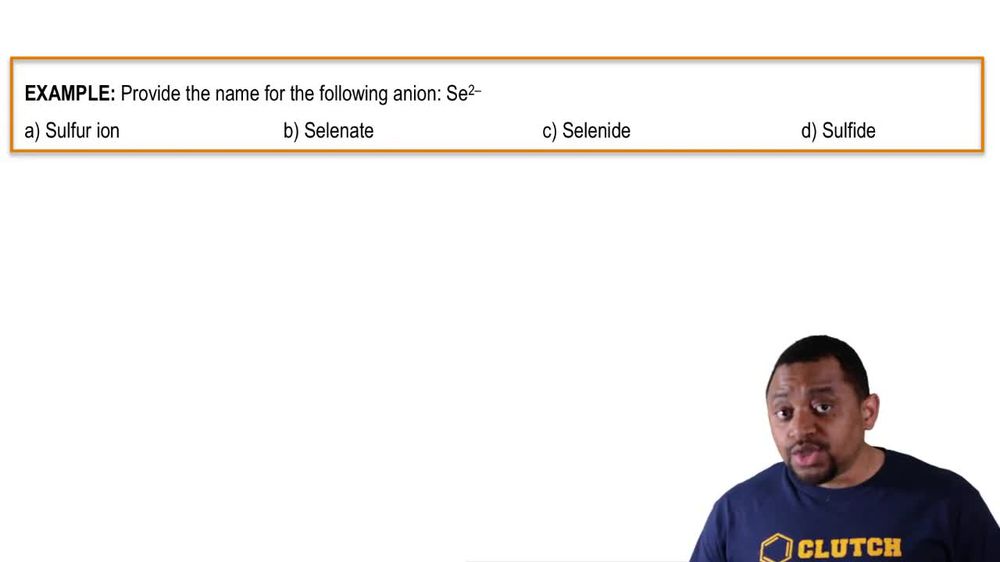 Naming Monoatomic Anions Example 1