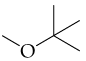 Chemical structure of an ether compound with labeled branches for naming practice.