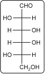 Fischer projection of D-mannose with hydroxyl groups on the left.