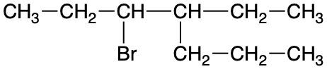 Structural formula of a compound for IUPAC naming in organic chemistry.