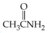 Chemical structure of an amide, showing the carbonyl group and an amine group attached to a methyl group.