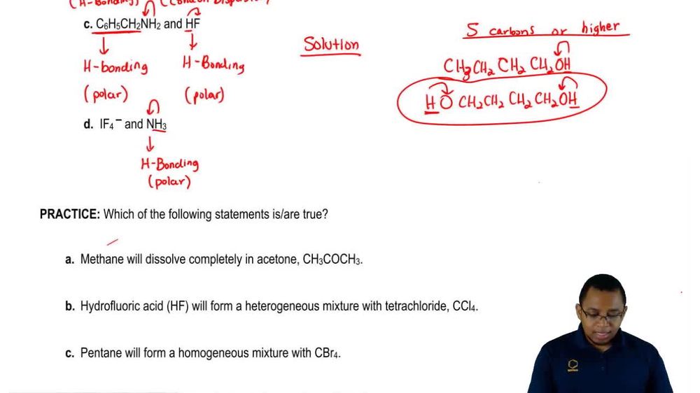 Solubility and Intermolecular Forces Example 4