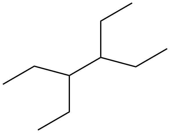 Line-angle structure representing a skeletal formula in organic chemistry.