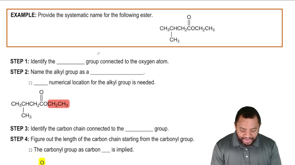 IUPAC Rules for Naming Esters Example 1