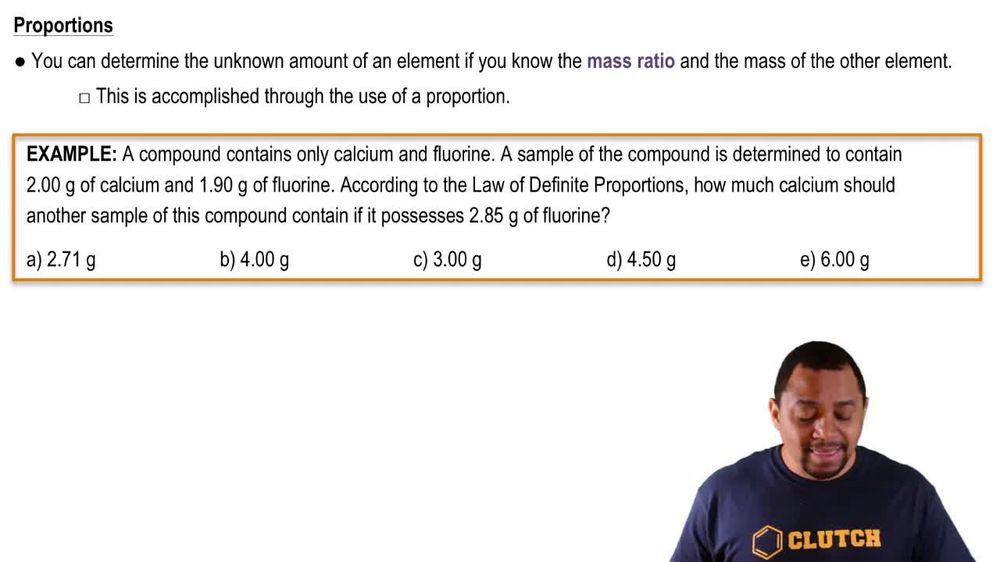 Law of Definite Proportions Example 2