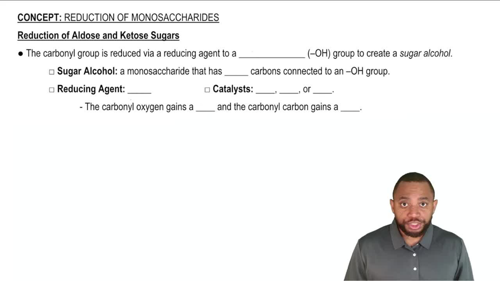 Reduction of Monosaccharides Concept 1