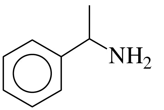 Chemical structure of an amine with a benzene ring and an amino group (NH2) attached, indicating a primary amine.