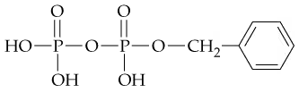Chemical structure of a phosphate ester linkage with two phosphate groups connected to a benzyl group.
