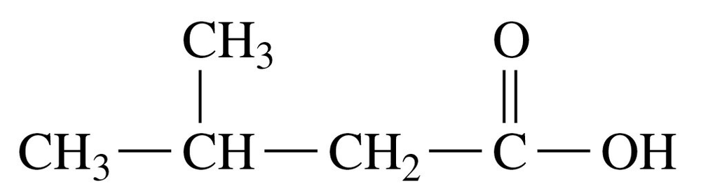 Structural formula of a carboxylic acid showing carbon, hydrogen, and oxygen atoms.