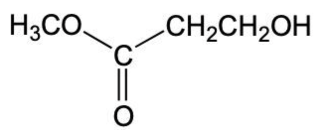 Chemical structure showing a carbonyl group bonded to a methoxy group and a hydroxyethyl group.