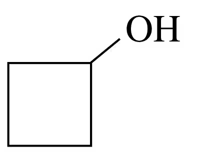 Chemical structure of an alcohol with an -OH group attached to a four-carbon chain.