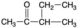 Chemical structure of a ketone related to naming ketones in the course 'gob'.