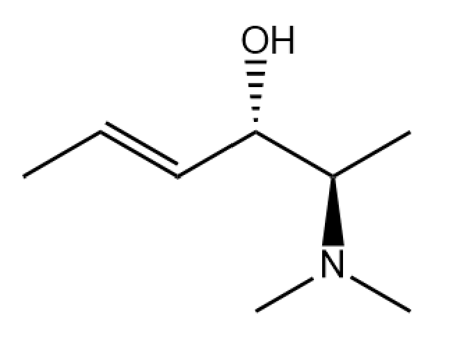Chemical structure showing an alcohol and amine functional groups for organic chemistry.